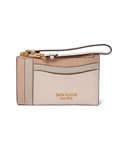 kate spade new york morgan color-blocked saffiano leather coin card case wristlet pale dogwood multi one size