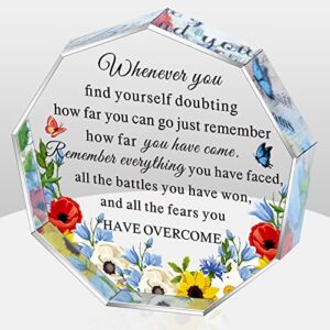appreciation gift for women graduation gifts for her him paperweight keepsake gifts for best friends encouragement gifts inspirational gifts for daughter girls behind you all your memories (floral)
