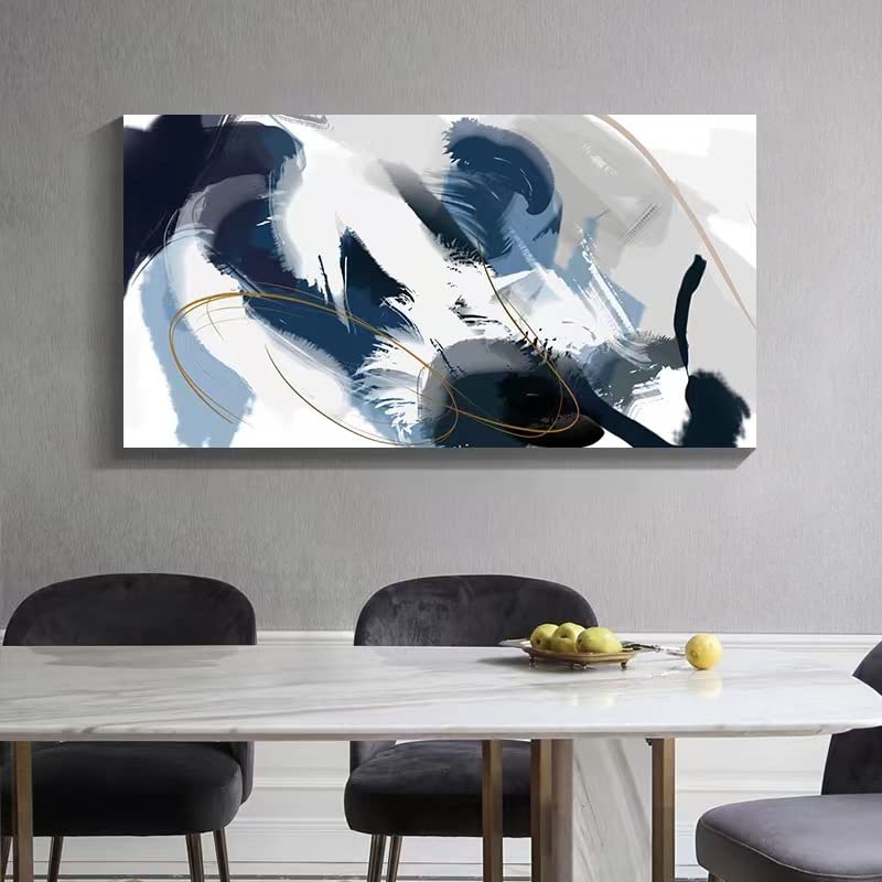 Rerkoudur Canvas Wall Art Blue Abstract Wall Art Paintings Large size Wall Decor Living Room for Bedroom, Bathroom, Kitchen, Office, Dining room Artwork 20Inchesx40Inches