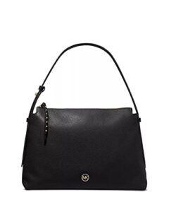 michael kors shailene medium leather hobo shoulder bag in black