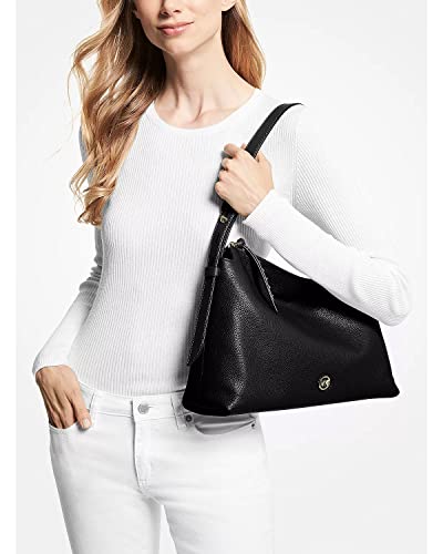 Michael Kors Shailene Medium Leather Hobo Shoulder Bag in Black