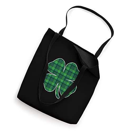 Funny St Patricks Day Irish Green Buffalo Plaid Shamrock Tote Bag