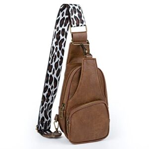 meejune small crossbody sling bag for women – chest bag for women fashionable-brown