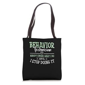 behavior technician behavior therapist tote bag