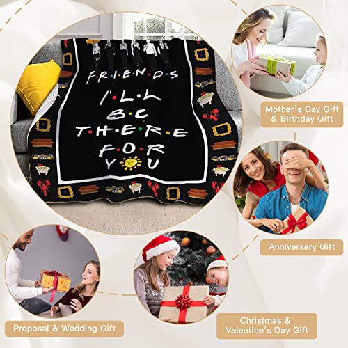 GWANDLALM Friends Tv Show Blanket Friends Tv Show Gifts Friends Tv Show Merchandise The Office Blanket Fleece Bed Blankets All Season Black 60x50 Inch