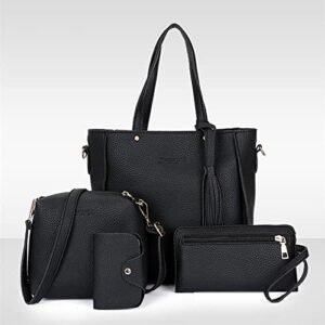 Fashion Upgrade Handbags Wallet Tote Bag Shoulder Bag Top Handle Satchel Purse Set 4Pcs MN3