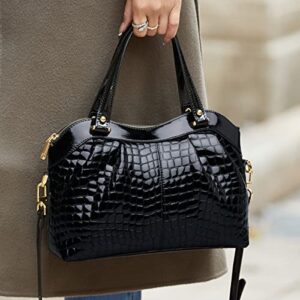 ZOOLER Handmade Real 100% Full First Genuine Leather Handbag Tote Shoulder Bags Women #SC1022 (black)