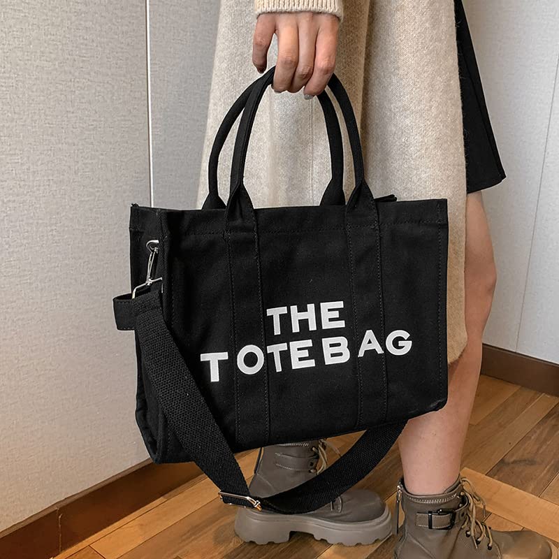 The Tote Bags For Women, Trendy Canvas Tote Bag Handbag Top-Handle Shoulder Crossbody Bagtote Bag