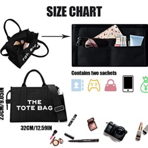 The Tote Bags For Women, Trendy Canvas Tote Bag Handbag Top-Handle Shoulder Crossbody Bagtote Bag