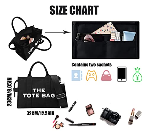 The Tote Bags For Women, Trendy Canvas Tote Bag Handbag Top-Handle Shoulder Crossbody Bagtote Bag