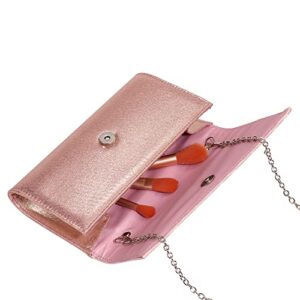 ZHANNI Laser Clutch Purses for Women Fashion Shining Evening Bag Handbag Party Wedding Clutch (Pink)