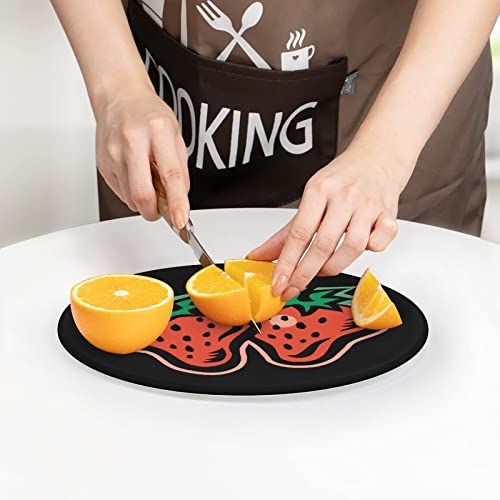 Strawberry Cutting Board Tempered Glass Chopping Board for Kitchen Hotel