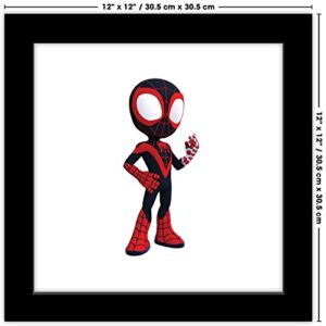 Trends International Gallery Pops Marvel Spidey And His Amazing Friends - Miles Morales Wall Art, Black Framed Version, 12'' x 12''