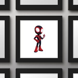 Trends International Gallery Pops Marvel Spidey And His Amazing Friends - Miles Morales Wall Art, Black Framed Version, 12'' x 12''