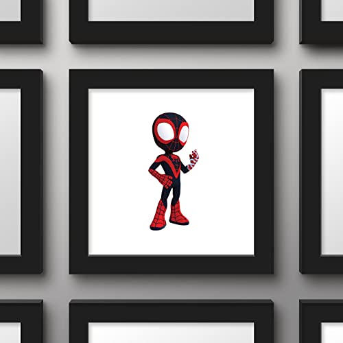 Trends International Gallery Pops Marvel Spidey And His Amazing Friends - Miles Morales Wall Art, Black Framed Version, 12'' x 12''