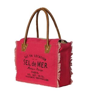 naturals export handmade canvas bag with leather, canvas tote bag shoulder handbag for women, pink