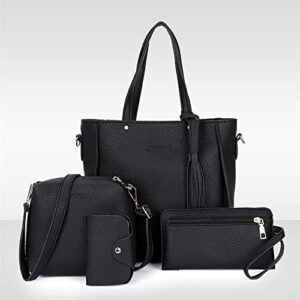 Fashion Upgrade Handbags Wallet Tote Bag Shoulder Bag Top Handle Satchel Purse Set 4Pcs NK3