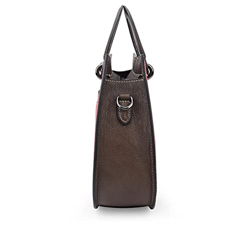 YDXNY Vintage Ladies Handbag Casual Tote Bag Hand Embossed Floral Shoulder Messenger Bag (Color : Black, Size