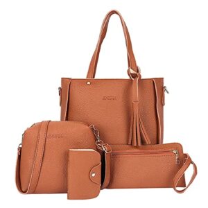cafuvv fashion upgrade handbags wallet tote bag shoulder bag top handle satchel purse set 4pcs lp6