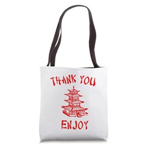 thank you enjoy, thank you enjoy chinese takeout girls shirt tote bag