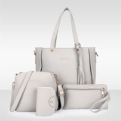 Fashion Upgrade Handbags Wallet Tote Bag Shoulder Bag Top Handle Satchel Purse Set 4Pcs CX9