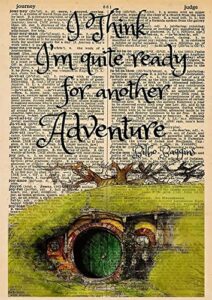 weasval i think i’m quite ready for another adventure wall decor for bathroom tin sign poster lord of the rings quote art print bilbo baggins adventure metal sign