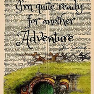 Weasval I Think I'm Quite Ready for Another Adventure Wall Decor for Bathroom Tin Sign Poster Lord of The Rings Quote Art Print Bilbo Baggins Adventure Metal Sign