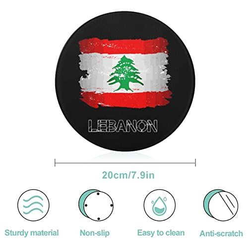 Flag of Lebanon Cutting Board Tempered Glass Chopping Board for Kitchen Hotel