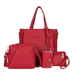 fashion upgrade handbags wallet tote bag shoulder bag top handle satchel purse set 4pcs oo1