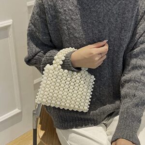 sikiwind Totes Bag, Women's Clutches Top-handle Bag Fashion Elegant Mini Pearl Clutch Bag Handmade Beaded Women Banquet Wedding Party Holiday Handbags Female Coin Purse