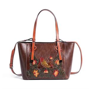 ydxny handbag women’s bag designer vintage floral handbag ladies large capacity crossbody shoulder bag (color : d, size