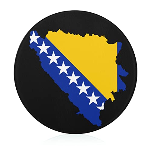 Bosnian Map Flag Cutting Board Tempered Glass Chopping Board for Kitchen Hotel