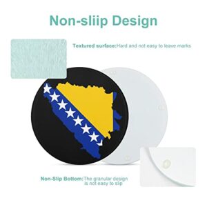 Bosnian Map Flag Cutting Board Tempered Glass Chopping Board for Kitchen Hotel