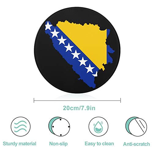 Bosnian Map Flag Cutting Board Tempered Glass Chopping Board for Kitchen Hotel