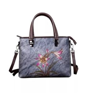 ydxny women’s vintage floral handbag ladies large capacity shopping messenger bag tote bag (color : e, size