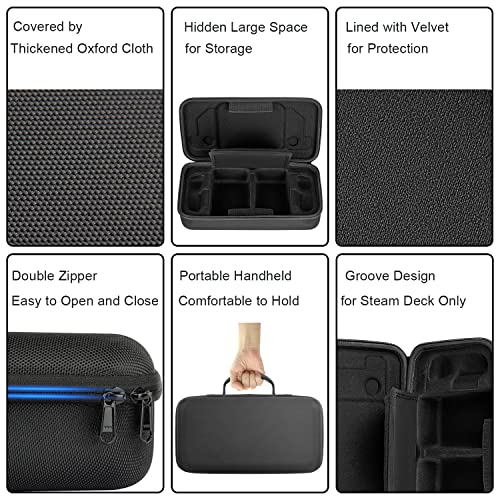 Carrying Case Compatible with Steam Deck, JOYJOM Protective Hard Travel Carry Storage Bag for Steam Deck, AC Adapter Charger, TV Dock Stand and other Accessories