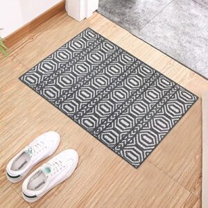 homeingoods boho area rug – 2×3 indian durrie small entryway rug inside doormat bohemian pure cotton non-slip washable low-pile floor carpet for indoor front entrance kitchen bathroom