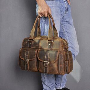mxiaoxia retro men’s handbag leather travel bag luggage bag business travel diagonal bag large bag