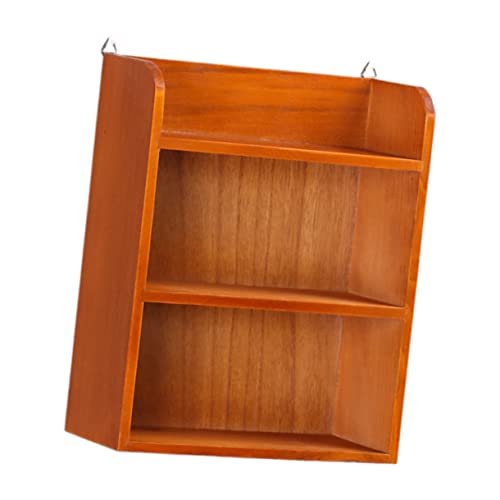 Cabilock Brown Rack Wall Storage Store Wooden Shelf Retro Three Layers Home Hanging for