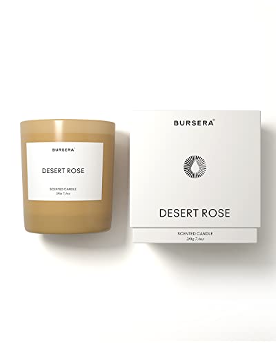 Bursera Scented Candle - Desert Rose, Tree Planted with Every Order, Natural Scented Soy Candle | 7.4oz Single Wick Candle | Slow Burning 45hr Burn Time, Aromatherapy Non Toxic Candles