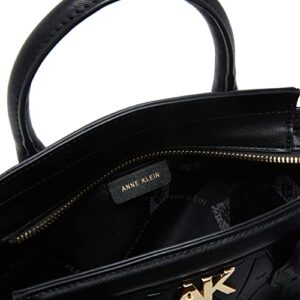 Anne Klein Embossed top Handle Mini Satchel, Black