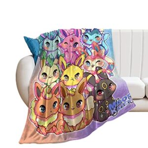Kuareot Cartoon Throw Blanket Anime Blanket Cozy Warm Fuzzy Fluffy Weighted Blankets, Fits Sofa Chairs Bed Plush for Kids Adults ,40x50 inches