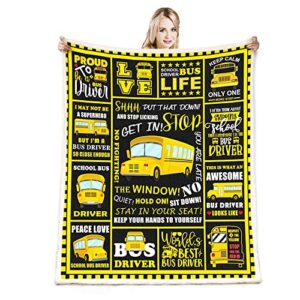 CYREKUD School Bus Driver Gifts Blanket,Bus Driver Appreciation Gifts Throw Blanket,Bus Driver for Women Men,Soft Bus Driver Blanket for Sofa Couch Home Bedroom Decor 50"x 60"