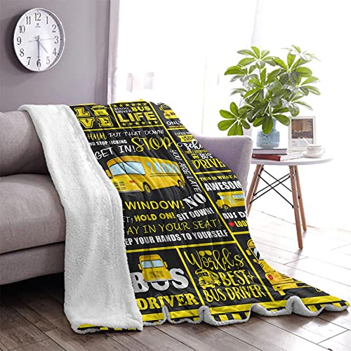 CYREKUD School Bus Driver Gifts Blanket,Bus Driver Appreciation Gifts Throw Blanket,Bus Driver for Women Men,Soft Bus Driver Blanket for Sofa Couch Home Bedroom Decor 50"x 60"