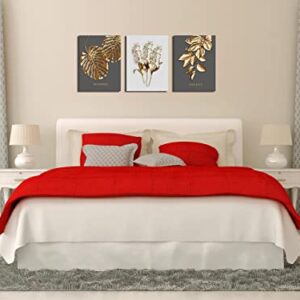 Gray and Gold boho Abstract Wall Art 3 Pieces Modern Stretched and Framed White Flower Gold Leaf Canvas Paintings for Living Room Home Office and Bedroom Bathroom Wall Decor Canvas Size: 12"x16"x3