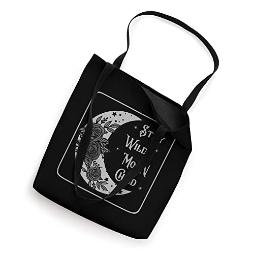 Celestial Moon Phase With Flowers - Stay Wild Moon Child Tote Bag