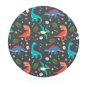 colorful dinosaur pattern cutting board tempered glass chopping board for kitchen hotel