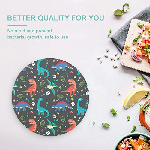 Colorful Dinosaur Pattern Cutting Board Tempered Glass Chopping Board for Kitchen Hotel