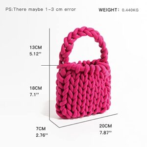 Woven Women Handbags Handmade Shoulder Bag Crochet Small Tote Bag Casual Spring Summer Purse Wrist Phone Pouch purple