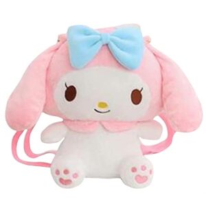 anime plush backpack cartoon shoulder bag anime toy bag kawaii cosplay cute soft bag for birthday gifts, pink